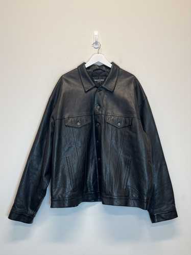 Balenciaga Buffalo Leather Trucker Jacket