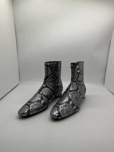 Balenciaga Snakeskin Print Ankle Boots