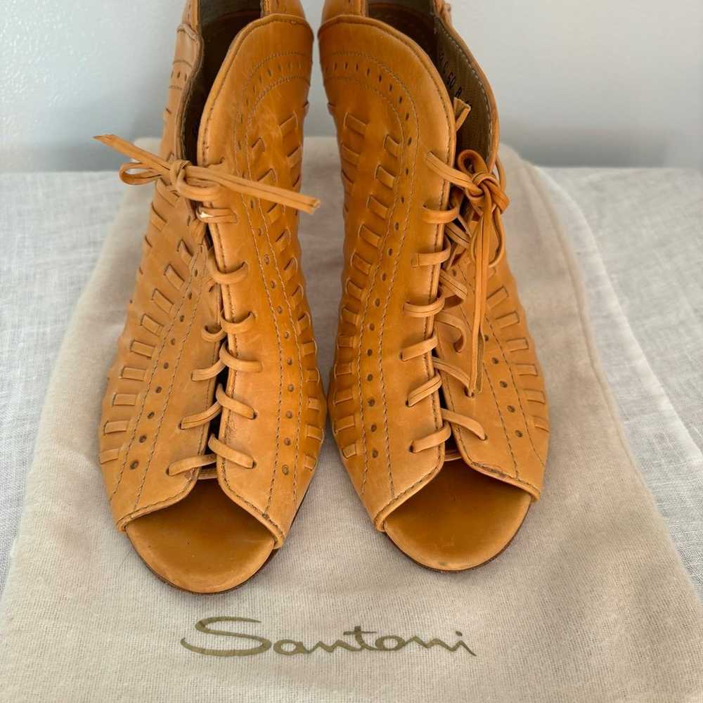 Santoni leather open toe boots - image 2