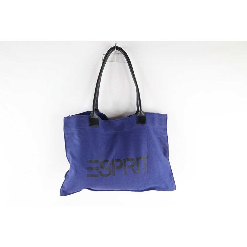 Esprit Vingtage 90s Esprit Leather Handled Canvas… - image 1