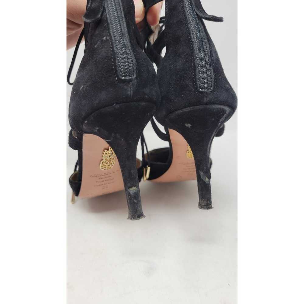 Aquazzura Black Suede Belgravia Lace Up Pointed T… - image 7