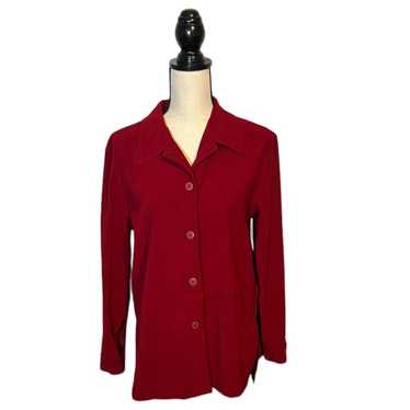 R&K Womens Size 8P Petite Red Suede Feel Top Coll… - image 1