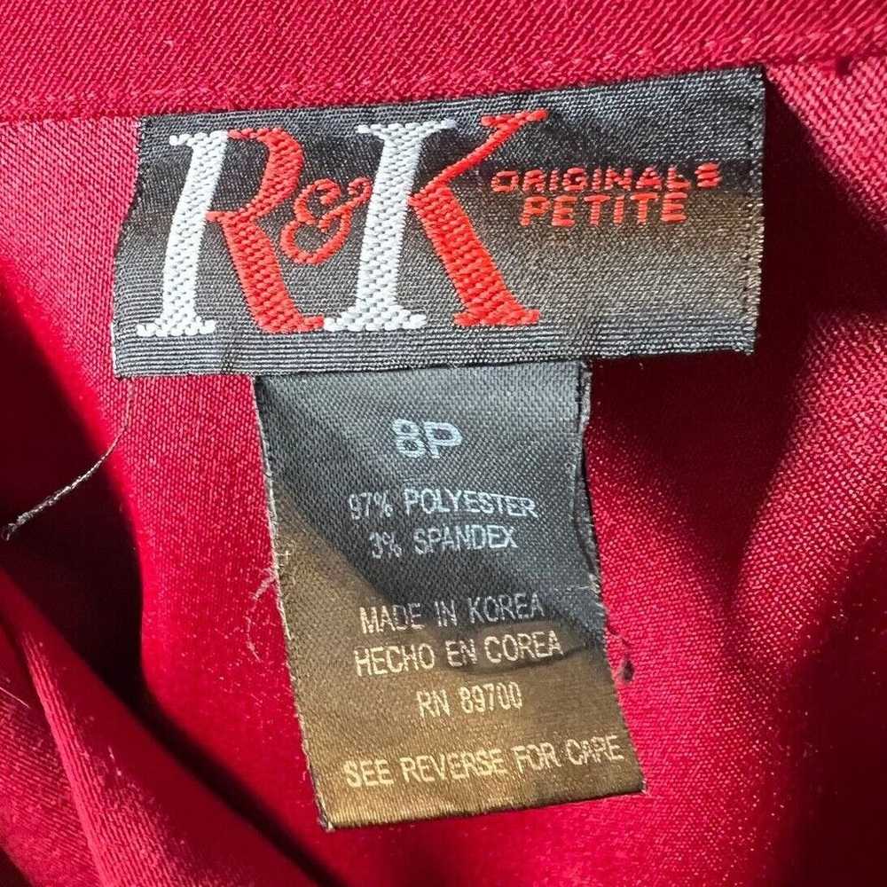 R&K Womens Size 8P Petite Red Suede Feel Top Coll… - image 5