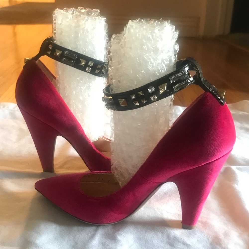 Valentino Studded Velvet Ankle Strap Pump NWOB SZ… - image 2