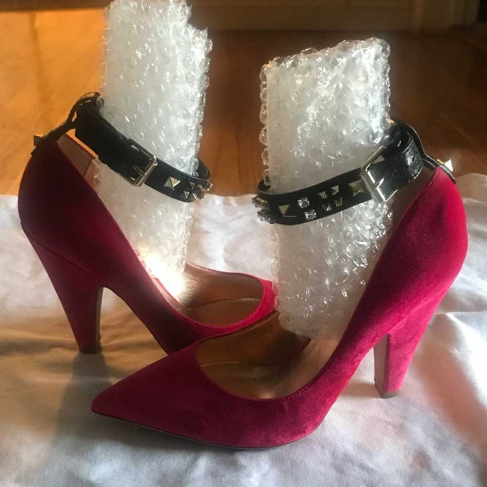 Valentino Studded Velvet Ankle Strap Pump NWOB SZ… - image 4