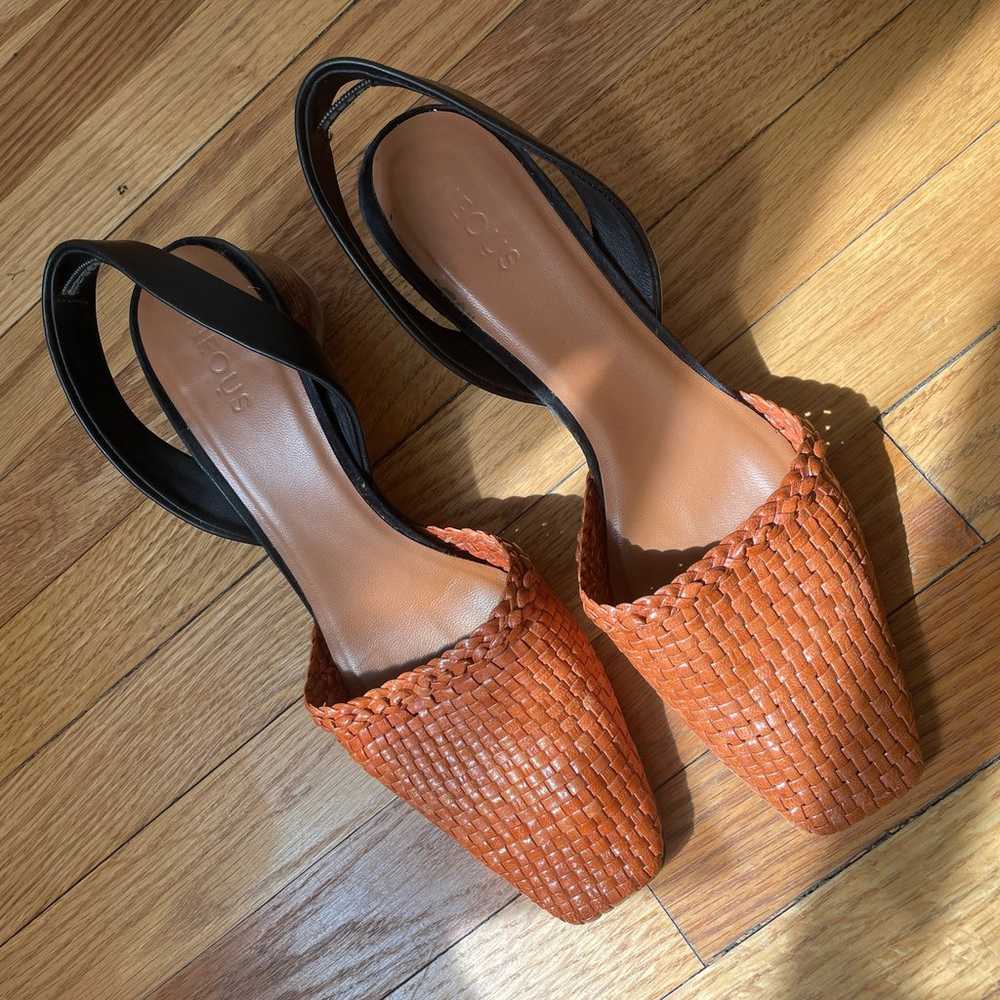 Neous Woven Leather Slingback Sandal Pumps Heels - image 2