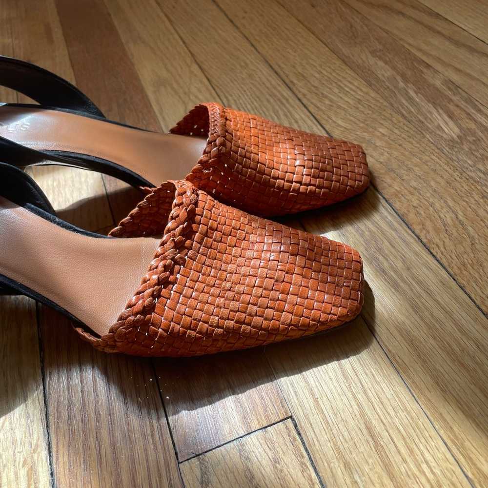 Neous Woven Leather Slingback Sandal Pumps Heels - image 7