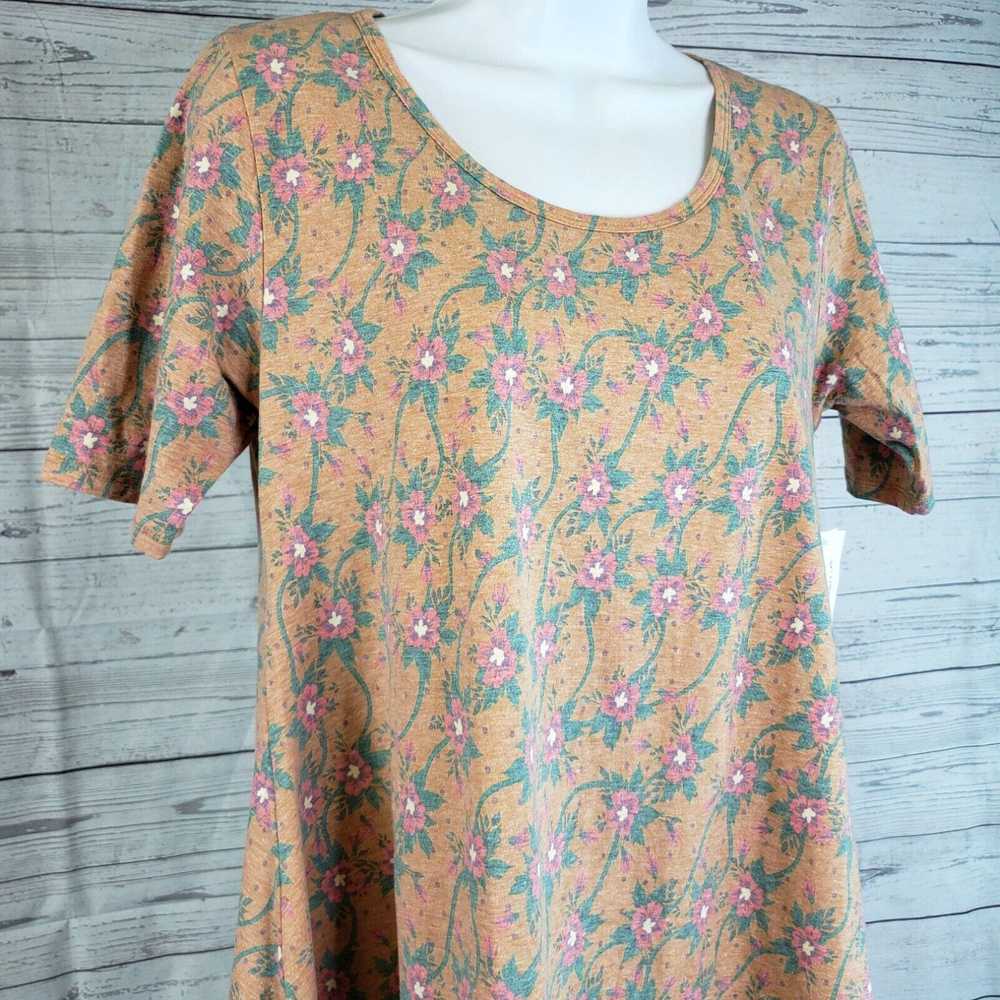 Vintage LuLaRoe Womens Perfect T Sz XS Pink Green… - image 2