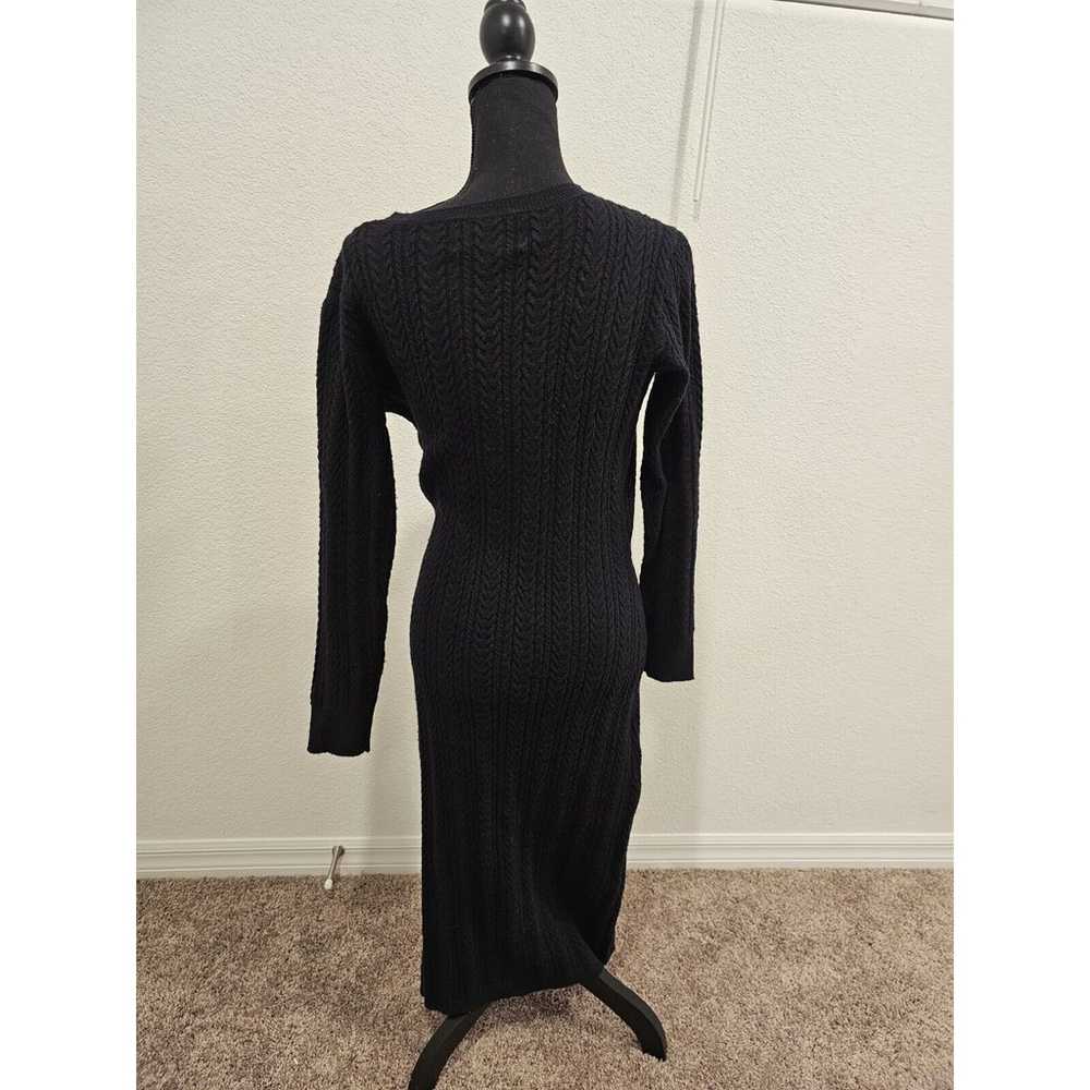 Charles Henry, Black Wrap Midi Dress, Size L - image 2