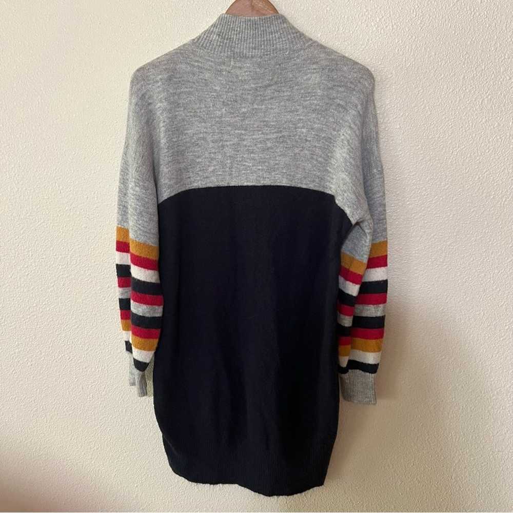 Minkpink navy blue grey chevron turtleneck long s… - image 5