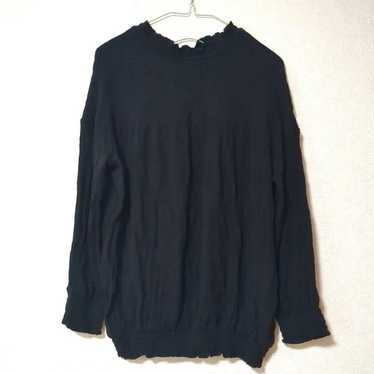 studio clip Black Frill Neck Long Sleeve Top - image 1