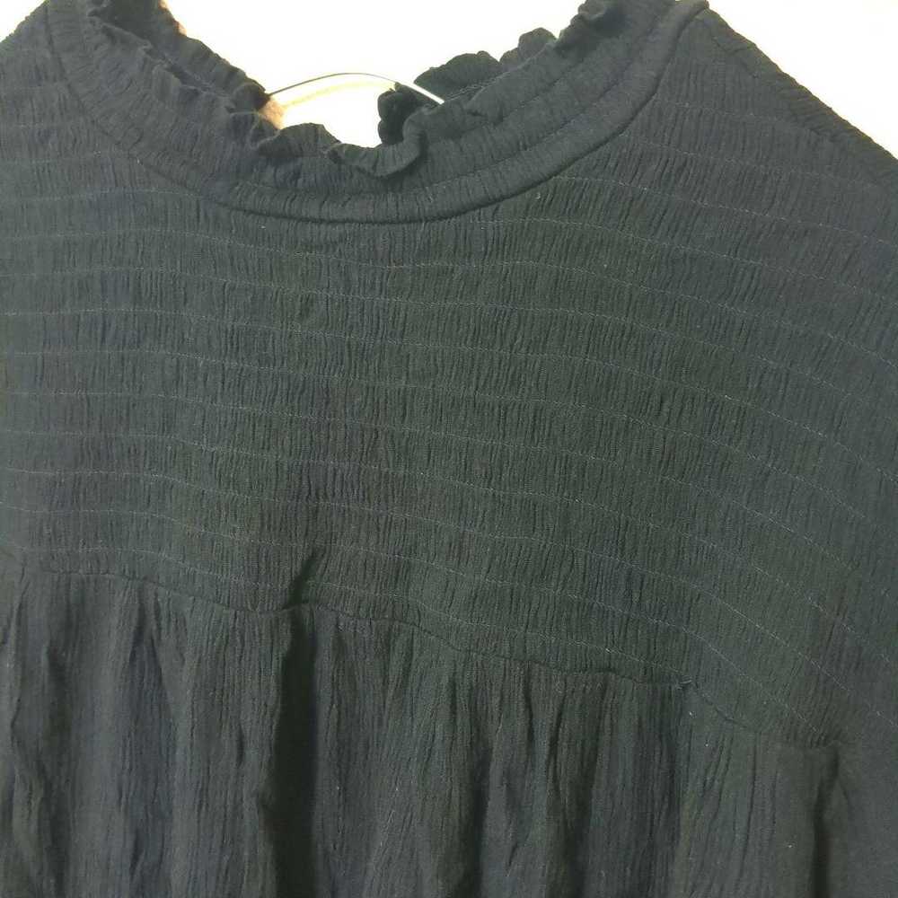 studio clip Black Frill Neck Long Sleeve Top - image 2