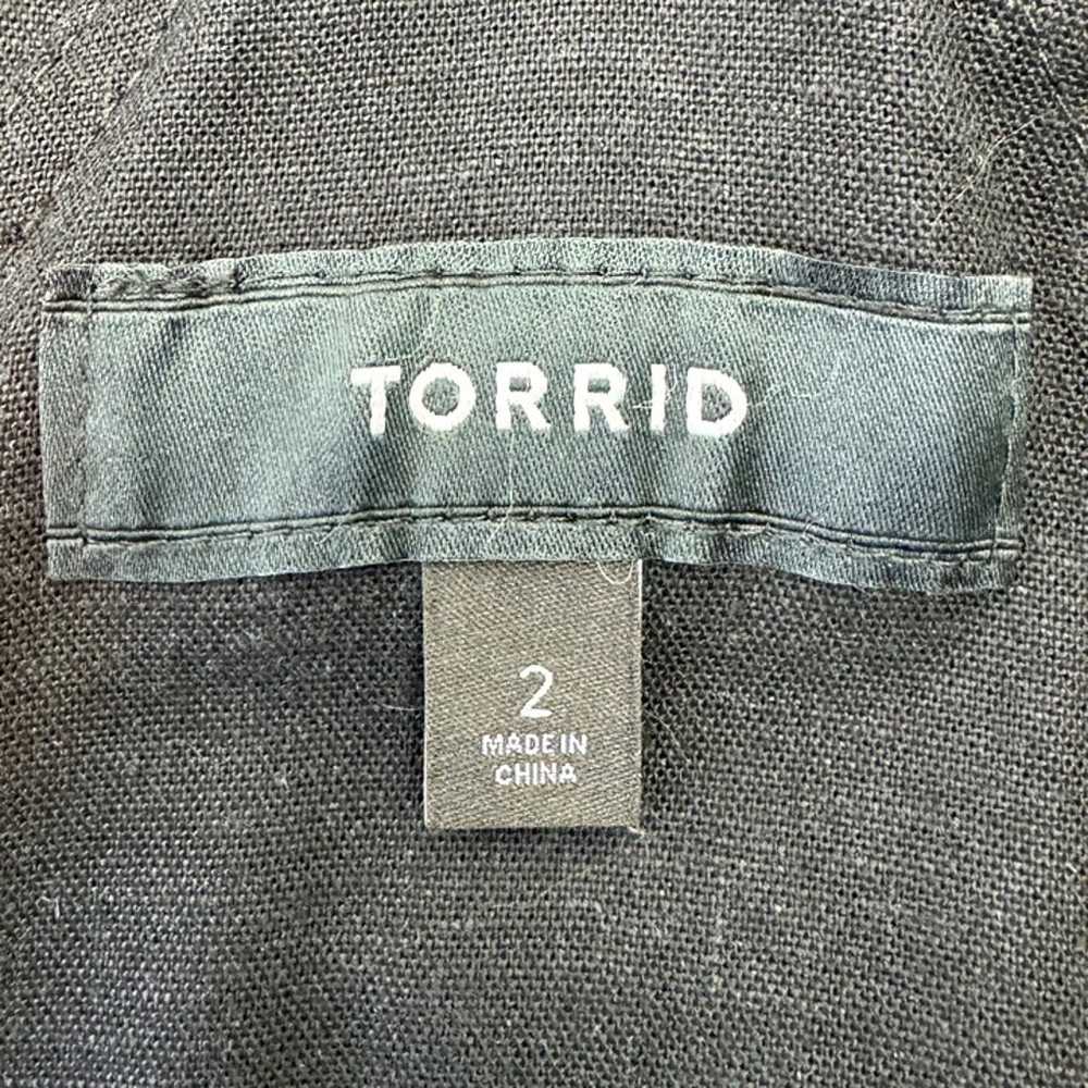 Torrid 3.5 Inch Stretch Linen Blend Shortall Wome… - image 6