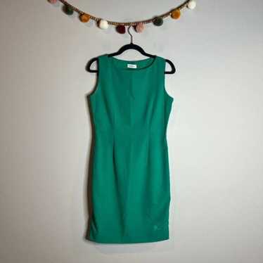 Calvin Klein green side zipper dress