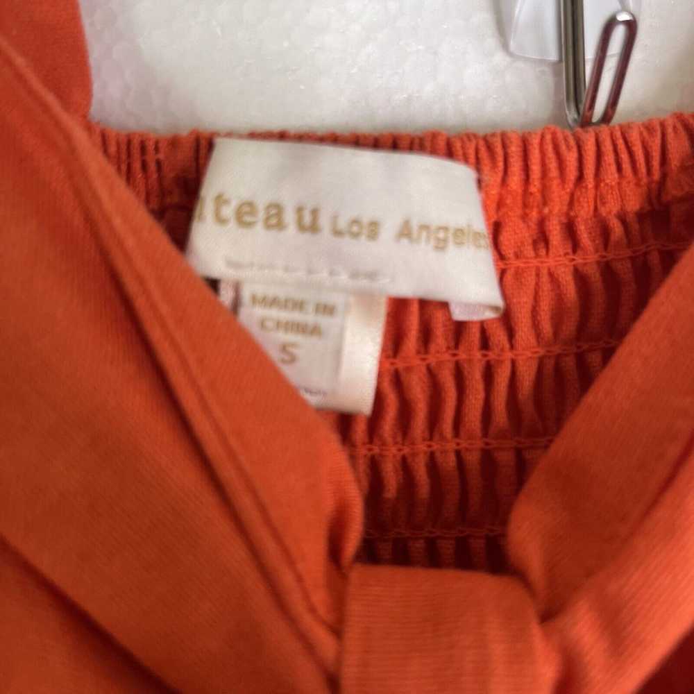 Monteau Los Angeles Orange Linen Blend Faux Tie F… - image 4