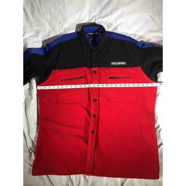 Vintage Polo Sport Men's Red/Black/Blue Fleece Po… - image 1