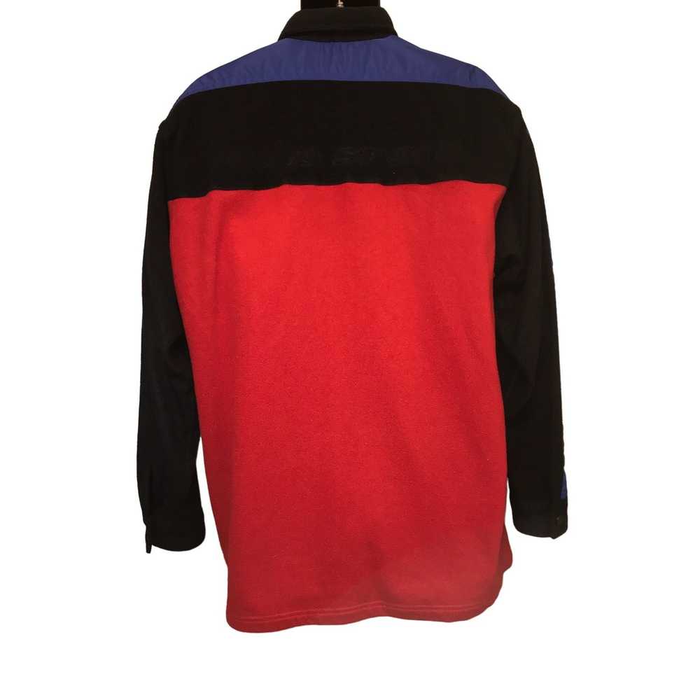 Vintage Polo Sport Men's Red/Black/Blue Fleece Po… - image 2