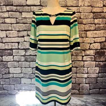 Jessica Howard White, Green & Navy Dress Size 14