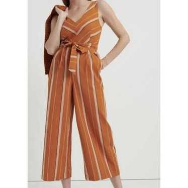 Lucky Brand Blake Stripe Jumpsuit in Rust Striped 