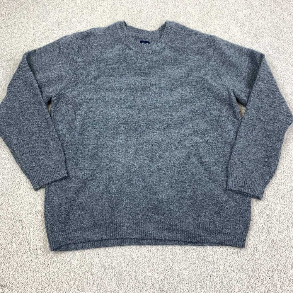 Gap Gray Heather Knit Long Sleeve Crew Neck Sweat… - image 1