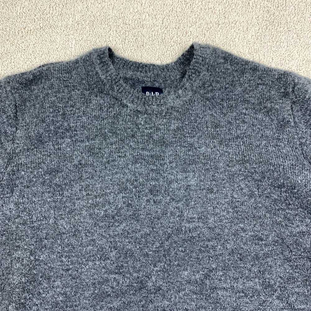 Gap Gray Heather Knit Long Sleeve Crew Neck Sweat… - image 2