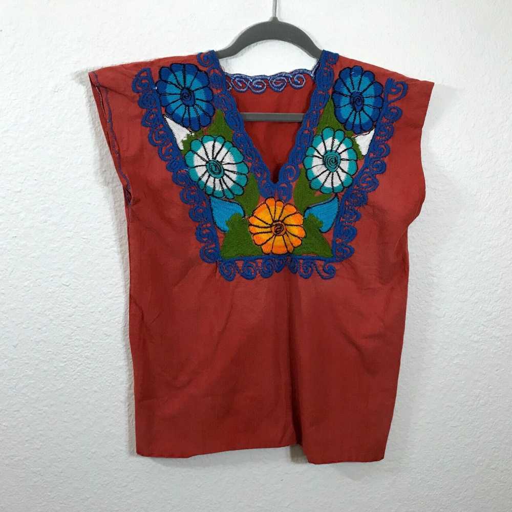 Vintage Vintage? Mexican Embroidered Blouse Size … - image 1