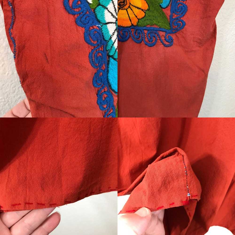 Vintage Vintage? Mexican Embroidered Blouse Size … - image 4