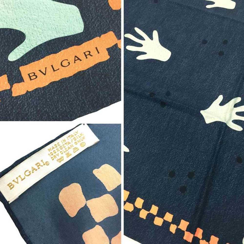 Bvlgari BVLGARI Bulgari Scarf Muffler Navy Silk - image 3