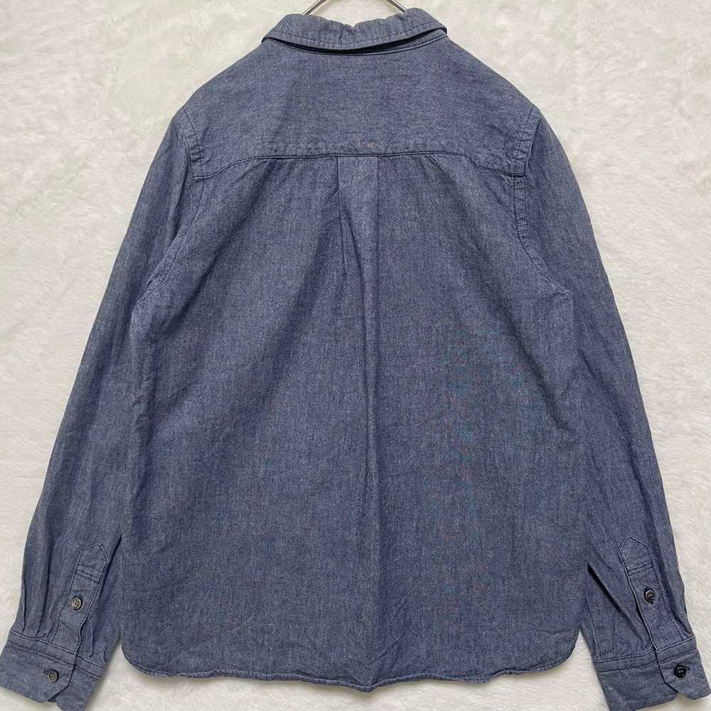 a524 [Zelda] Long-sleeve/Denim-style shirt/Blue/M… - image 8