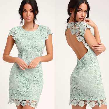 Lulus Mint Green Chic Lace Mini Dress M - image 1