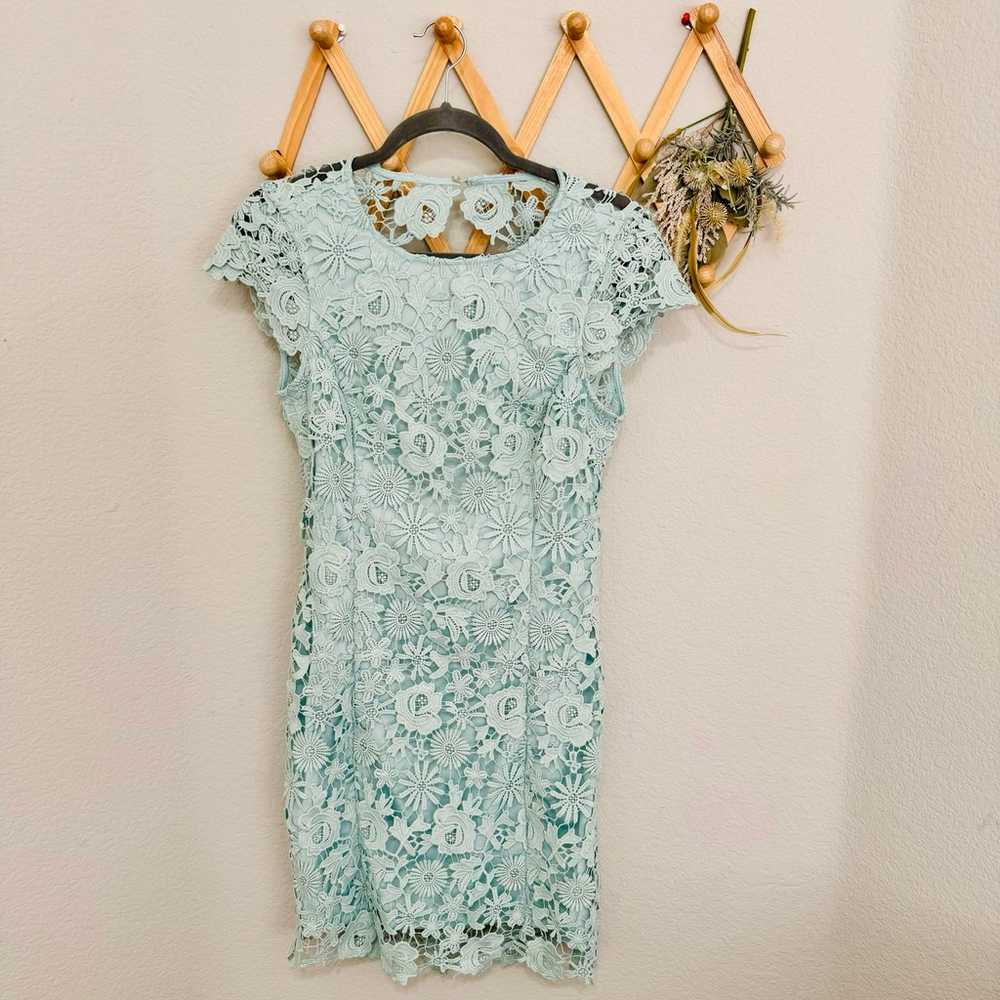 Lulus Mint Green Chic Lace Mini Dress M - image 4