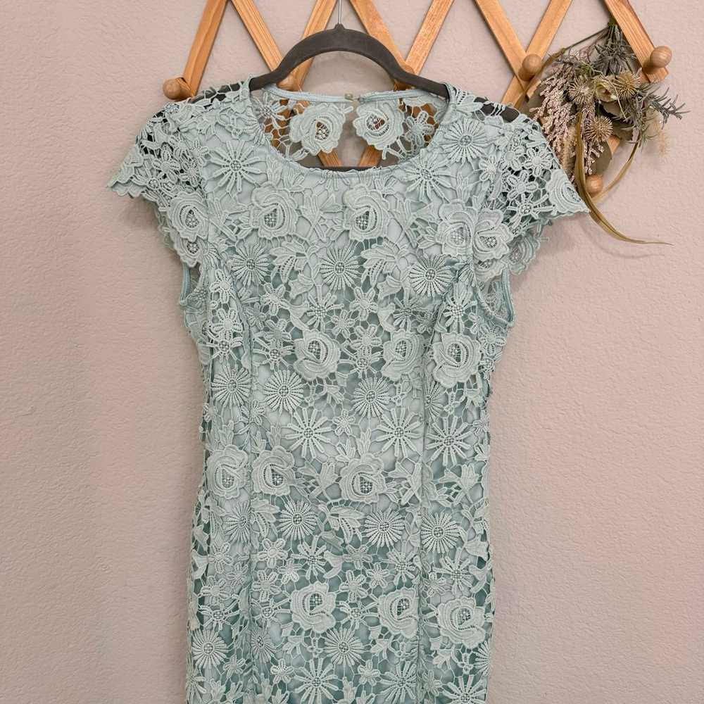 Lulus Mint Green Chic Lace Mini Dress M - image 5