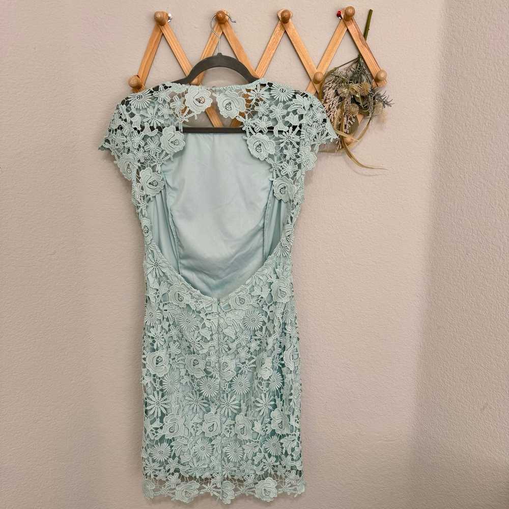 Lulus Mint Green Chic Lace Mini Dress M - image 6