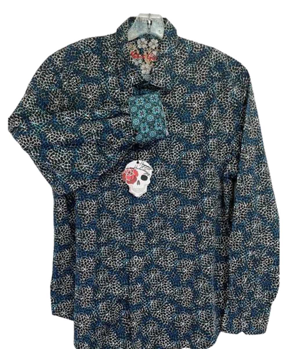 Robert Graham Blue White Black Floral Size 2XL - image 2