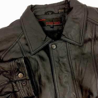 Other Vtg Phase Two BLACK Leather MOTORCYCLE Bike… - image 1