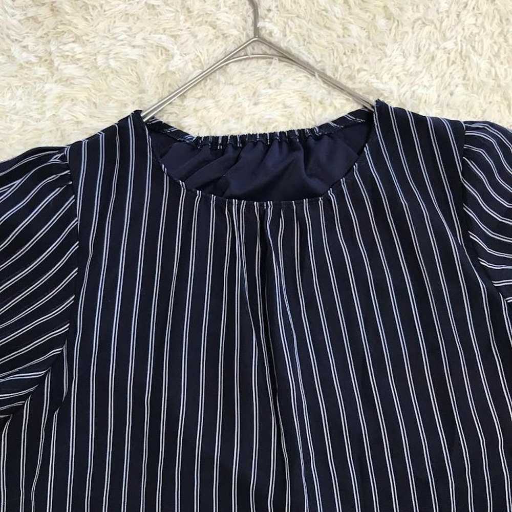 Vintage short-sleeved tunic XS size navy stripe I… - image 5