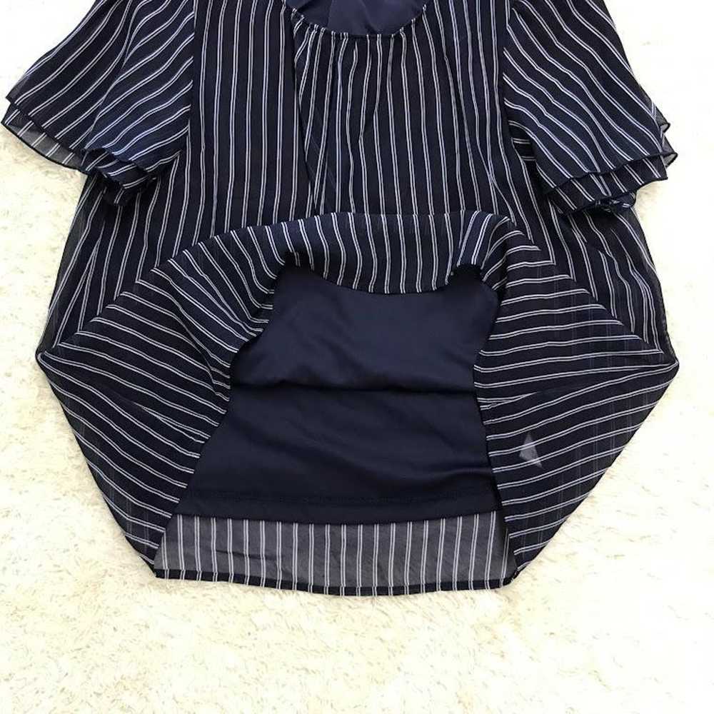 Vintage short-sleeved tunic XS size navy stripe I… - image 6