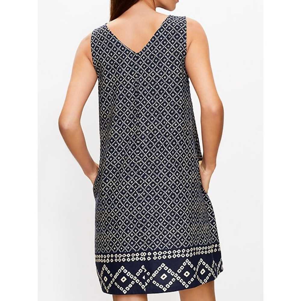 Medium LOFT Border Mosaic Pocket Swing Dress Slee… - image 2