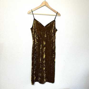 1 State Dress Women L Gold Velvet Cami Slip Dress… - image 1