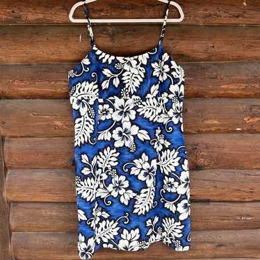 Jade Fashions 1x Made in Hawaii Blue Aloha Dress S