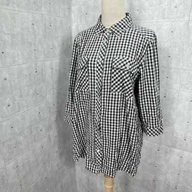 BLUE STRIVE Gingham Check Shirt [size 3L] Black W… - image 1