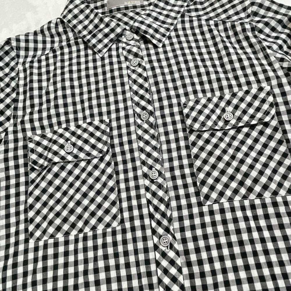 BLUE STRIVE Gingham Check Shirt [size 3L] Black W… - image 7