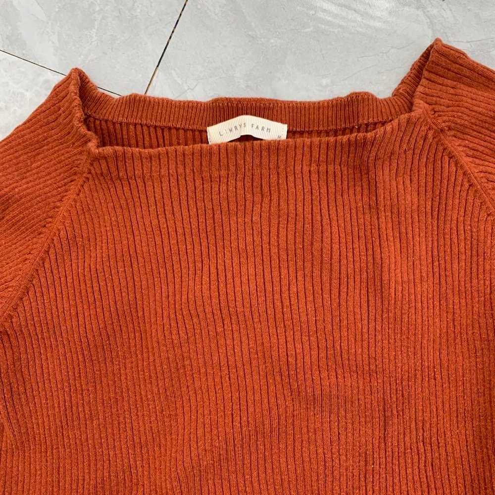 LOWRYS FARM Rib Knit Long Sleeve T-shirt Brown Co… - image 4