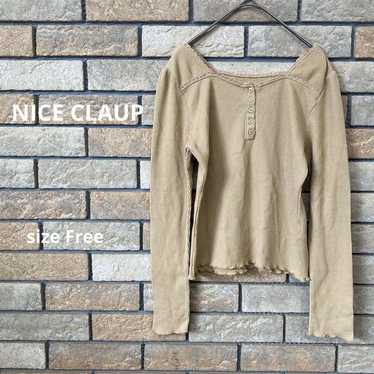 【Nice Claup】Waffle fabric long-sleeve melo cut to… - image 1