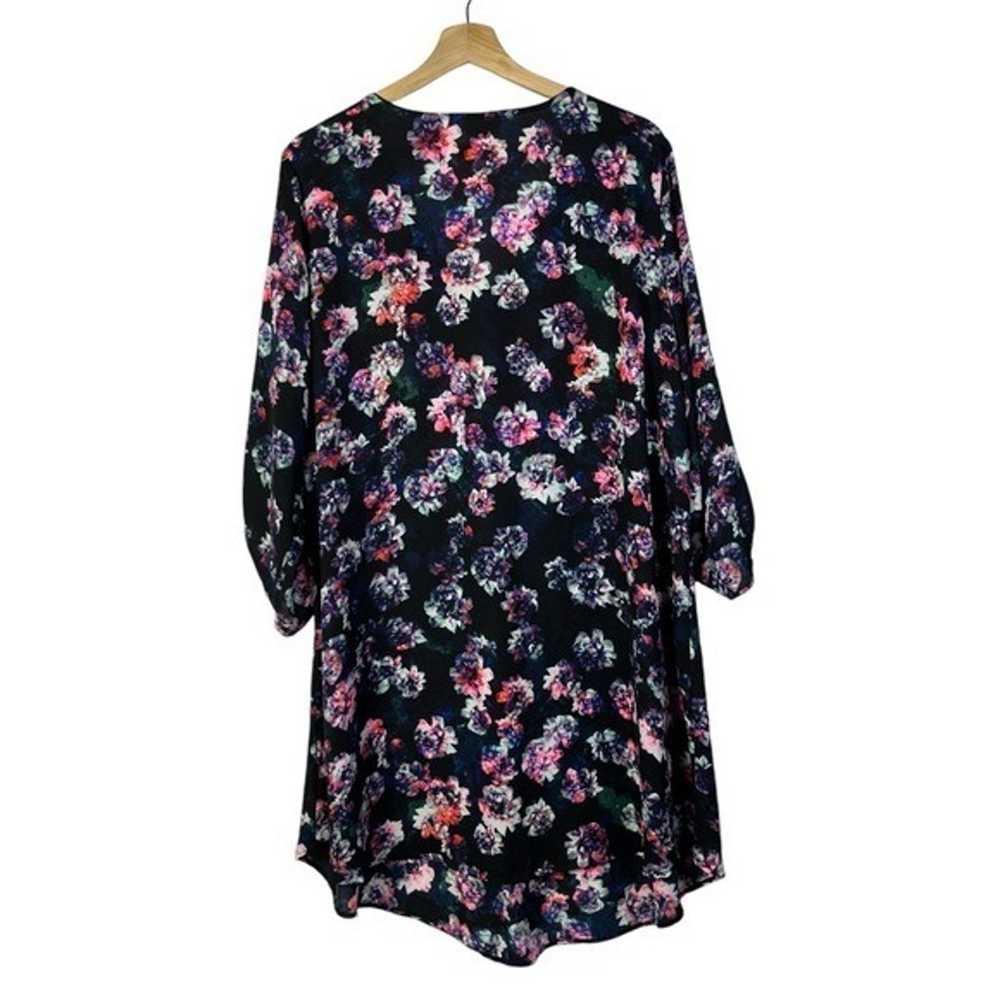 Decree Navy Blue & Pink Floral Long Sleeve Mini D… - image 2