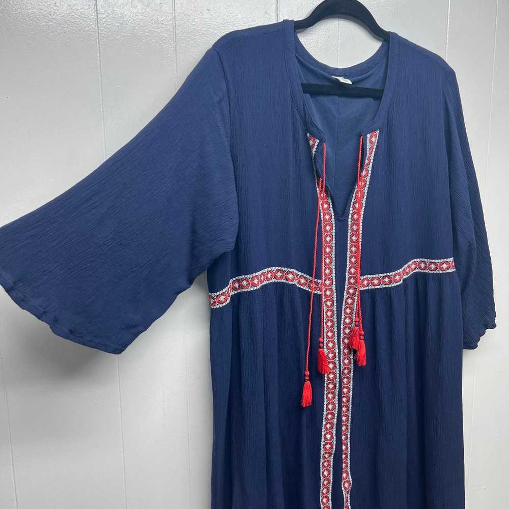 Old Navy Navy Blue Bohemian Women's Embroidered 1… - image 5