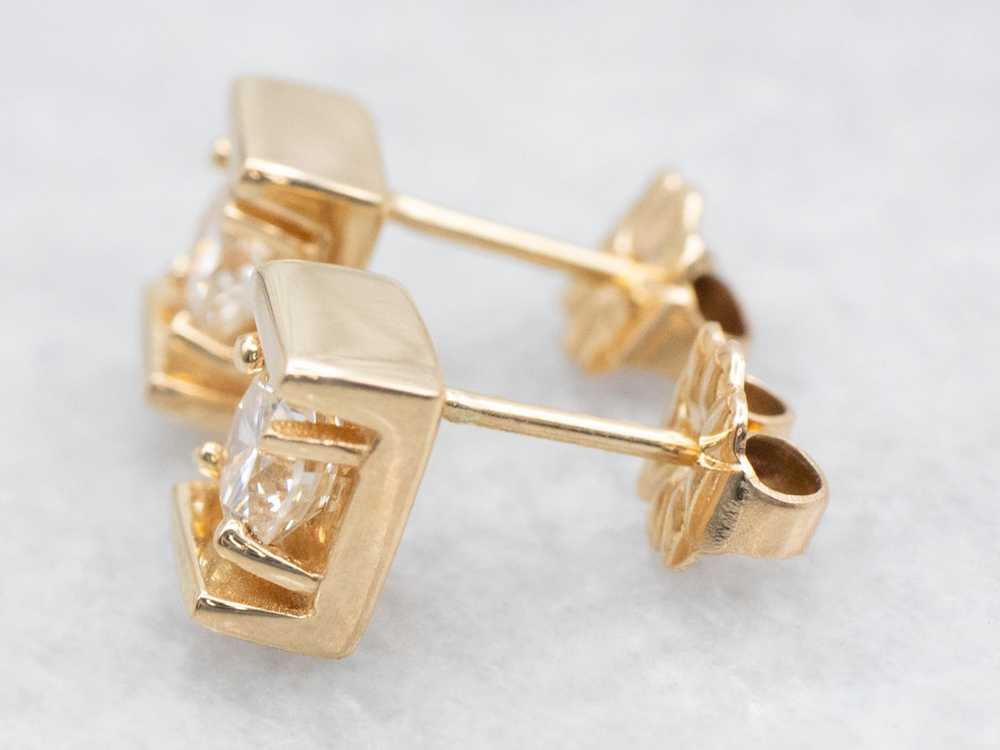 Bar Set Diamond Stud Earrings - image 3