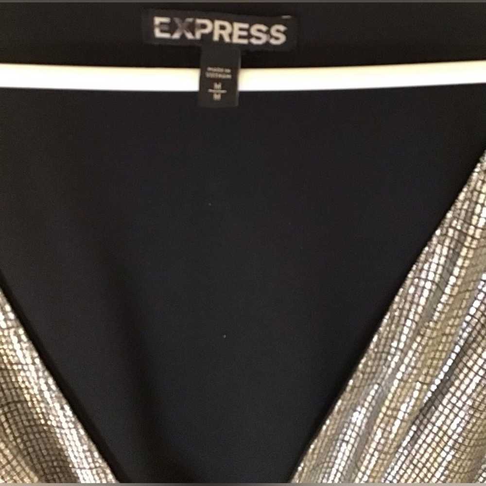 Express silver dress size medium - image 5