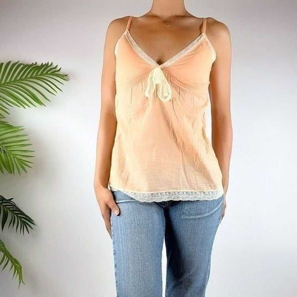 Vintage Y2K Peach Pastel Coquette Strappy Cottage… - image 3