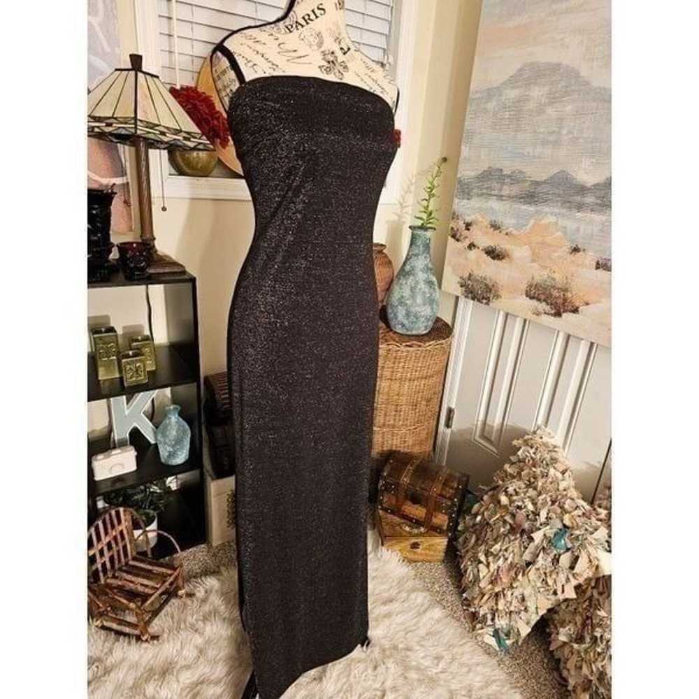 Vintage Scene Glittery Glam Maxi A- Line Straples… - image 10